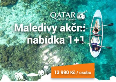 Speciální nabídky od Pelikána na letenky na Maledivy s prémiovou leteckou společností Qatar Airways
